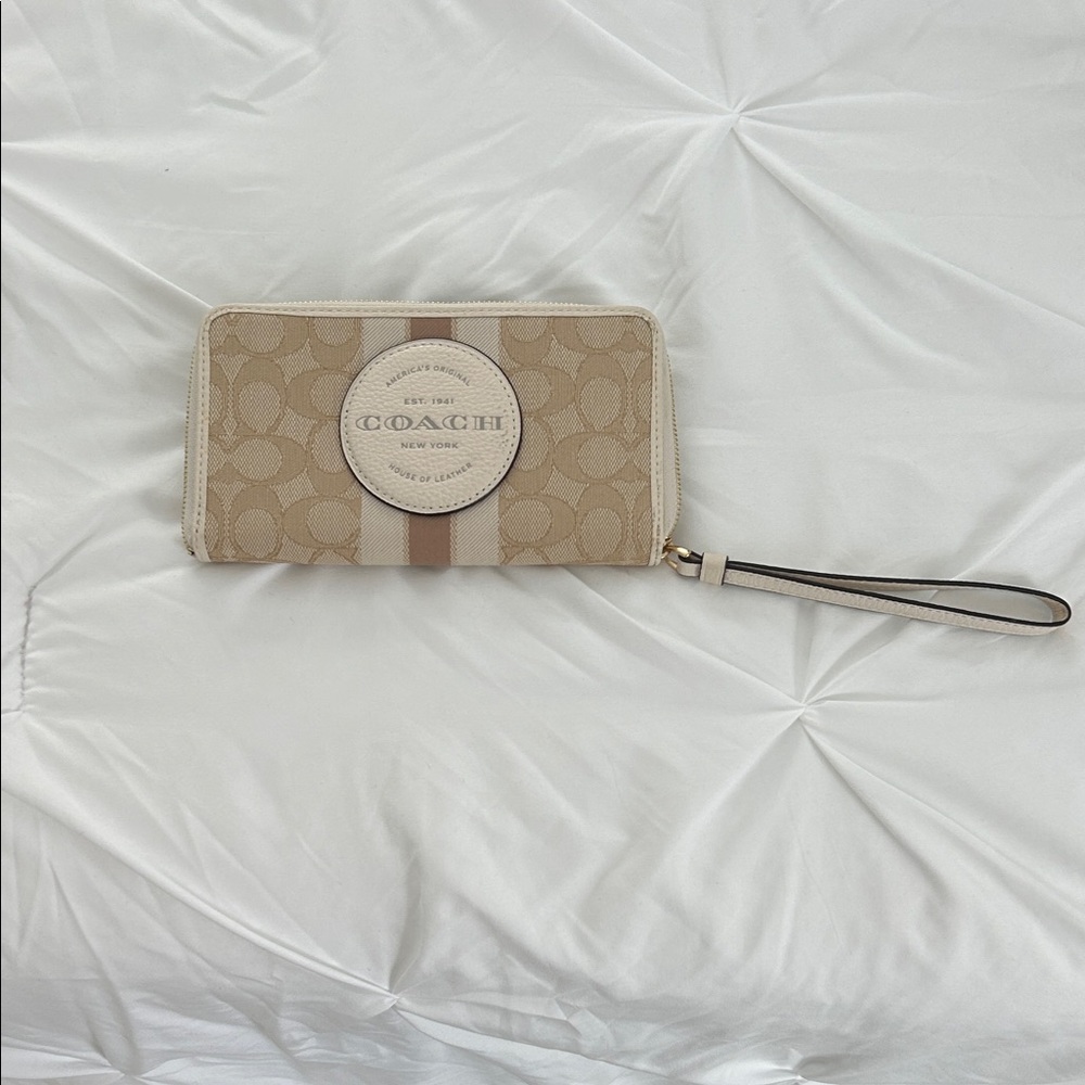 Coach Tan and Cream Wristlet